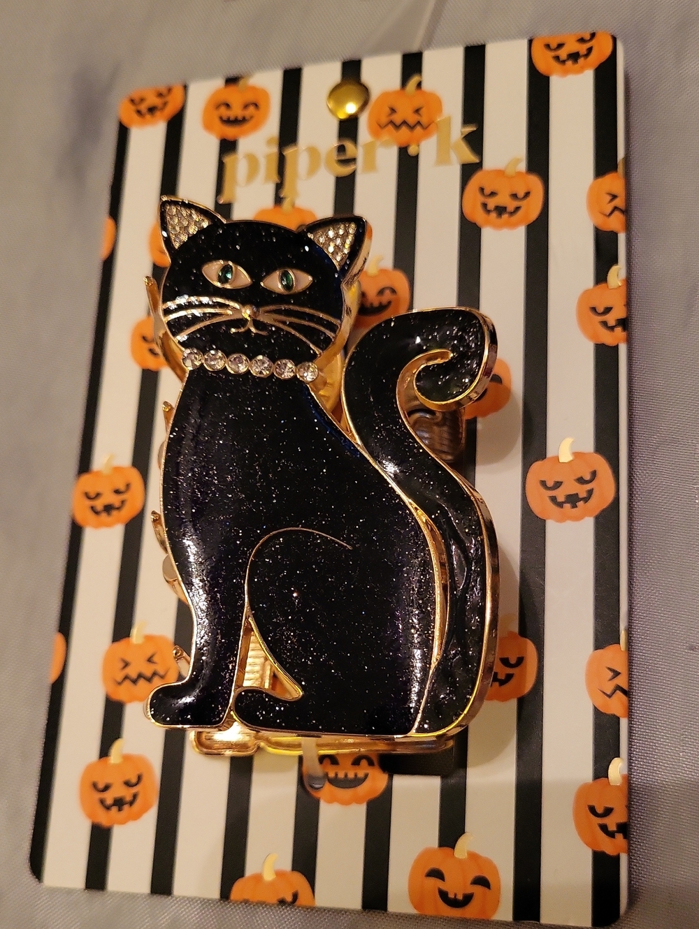 Piper K Black Cat Hair Clip Brand New